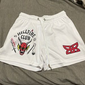 RYOKO RAIN SHORTS - WHITE HELLFIRE CLUB